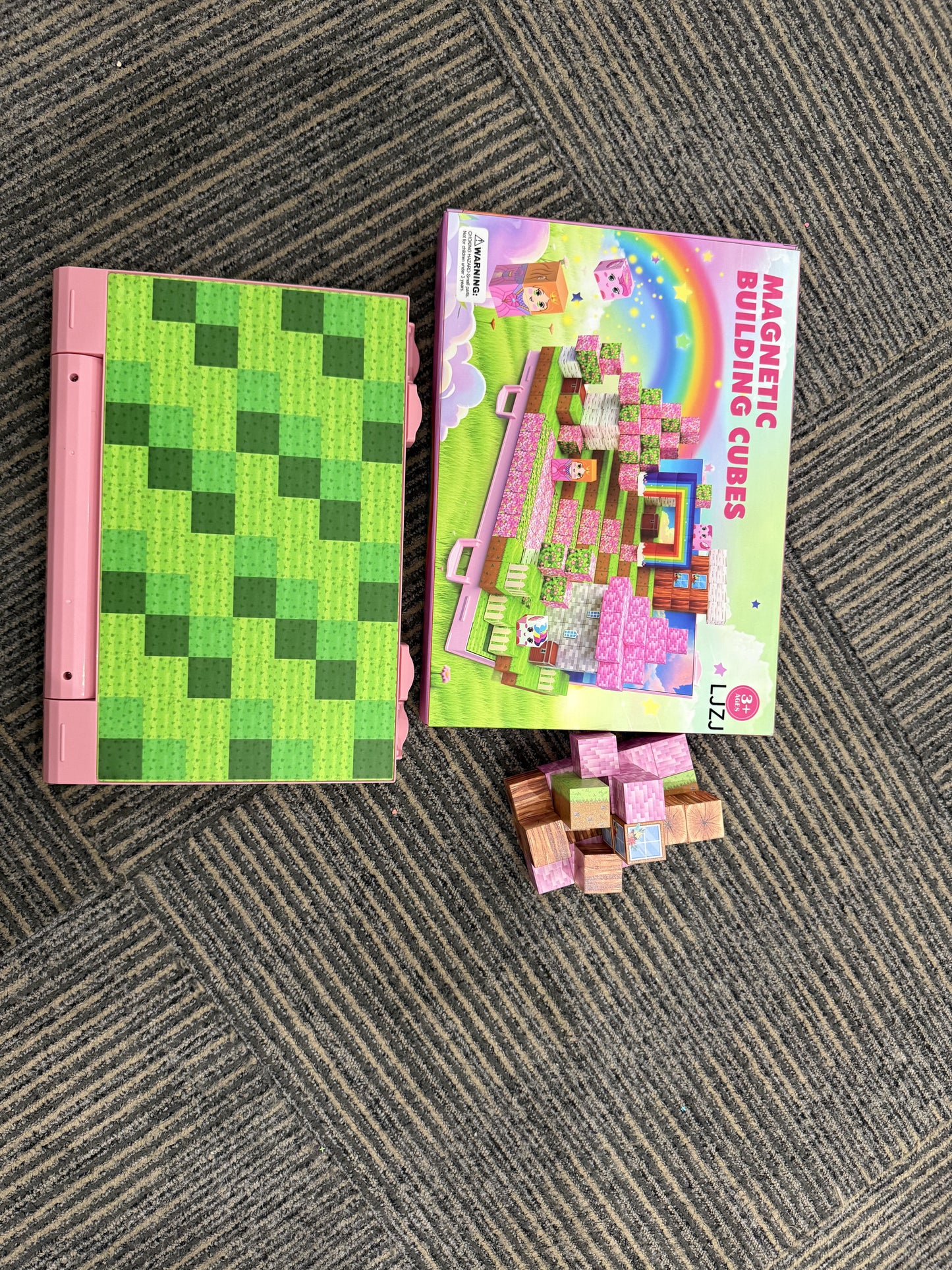 LJZJ Magnetic Blocks, Build 3D Magnet Building Toys World with Magnetic Tiles, Foldable Magnet Board, STEM Sensory Toy for Kids, Toy Building Sets Gifts for Age 3 4 5 6-10 Year Old Boys Girls