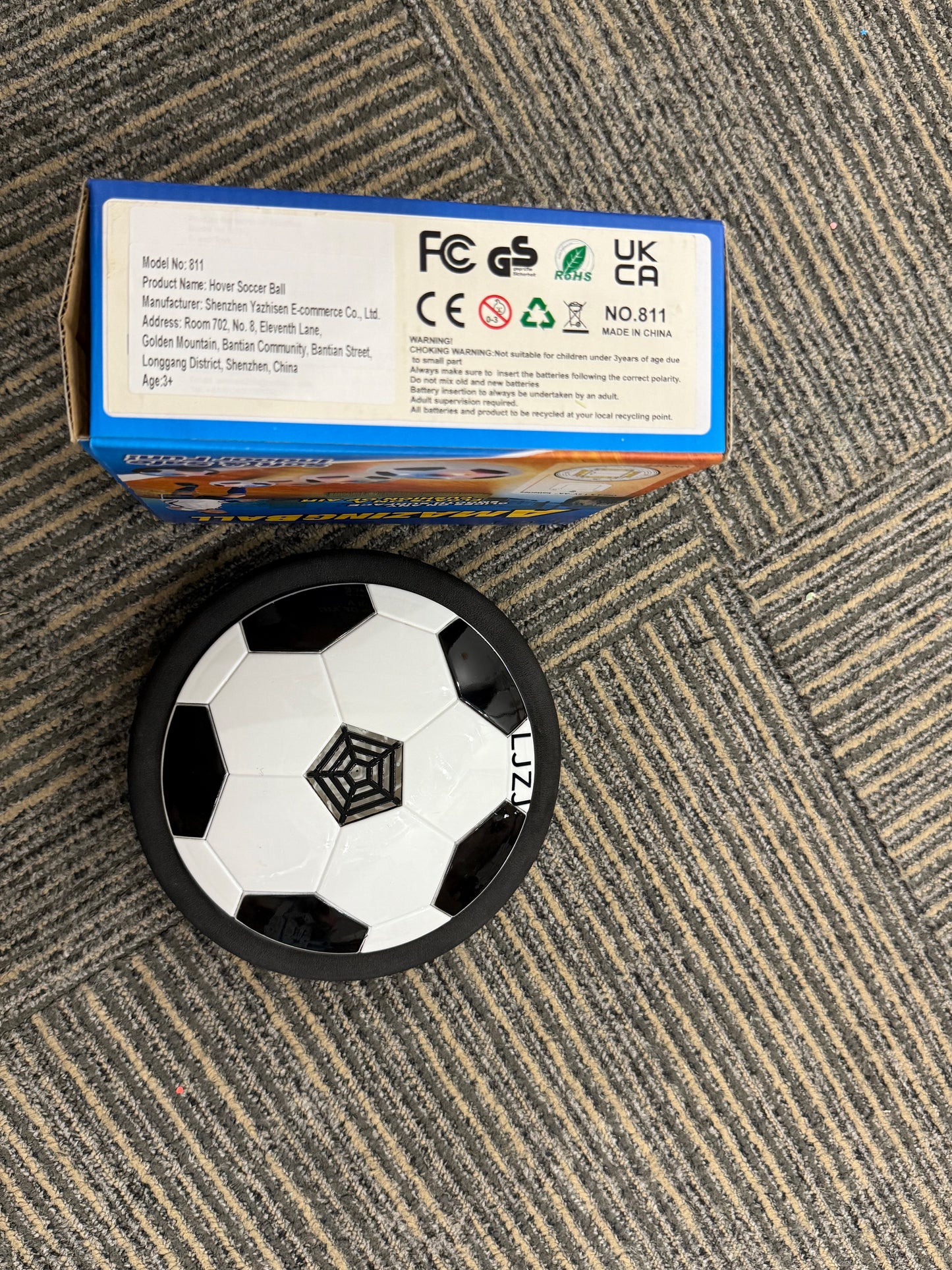 LJZJ LED Hover Soccer Ball - Air Power Training Ball Playing Football Indoor Outdoor Game - Birthday Gifts for Kids, Age 3 4 5 6 7 8-12 Year Old Boys - Soccer