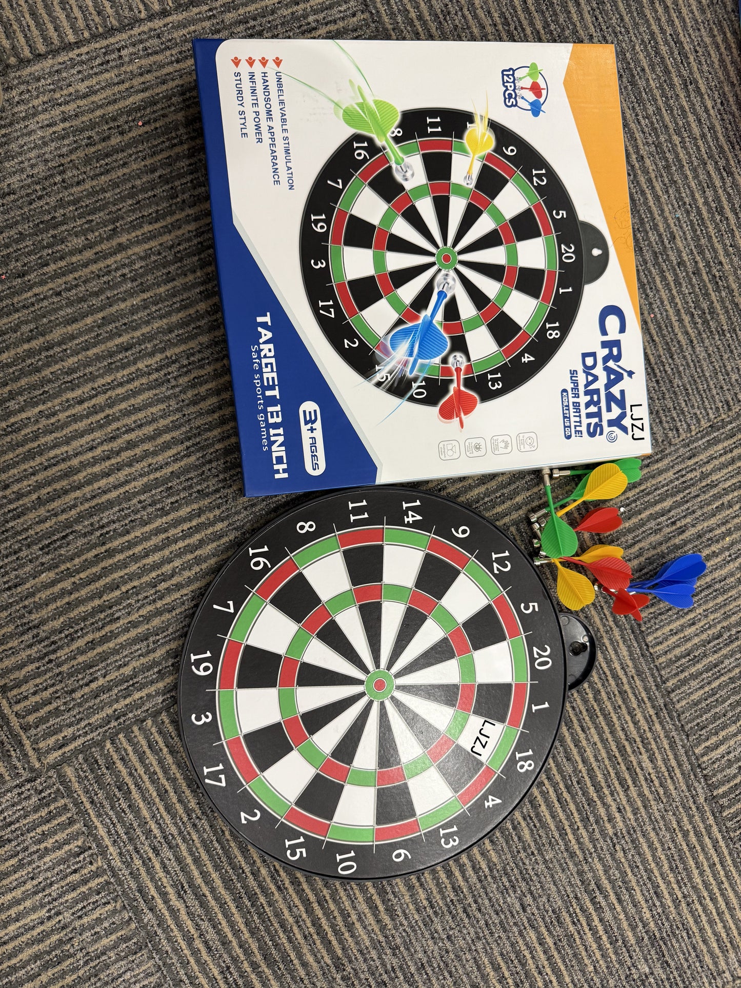 LJZJ Magnetic Dart Board - 12pcs Magnetic Darts - Excellent Indoor Game and Party Games - Gifts for 5 6 7 8 9 10 11 12 Year Old Boy Kids