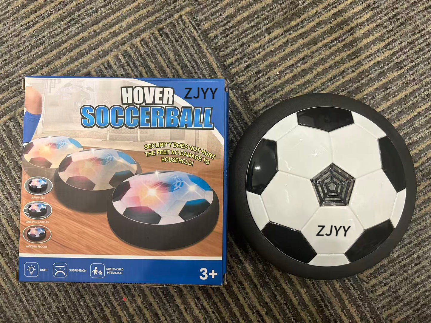 ZJYY LED Hover Soccer Ball - Air Power Training Ball Playing Football Indoor Outdoor Game - Birthday Gifts for Kids, Age 3 4 5 6 7 8-12 Year Old Boys - Soccer