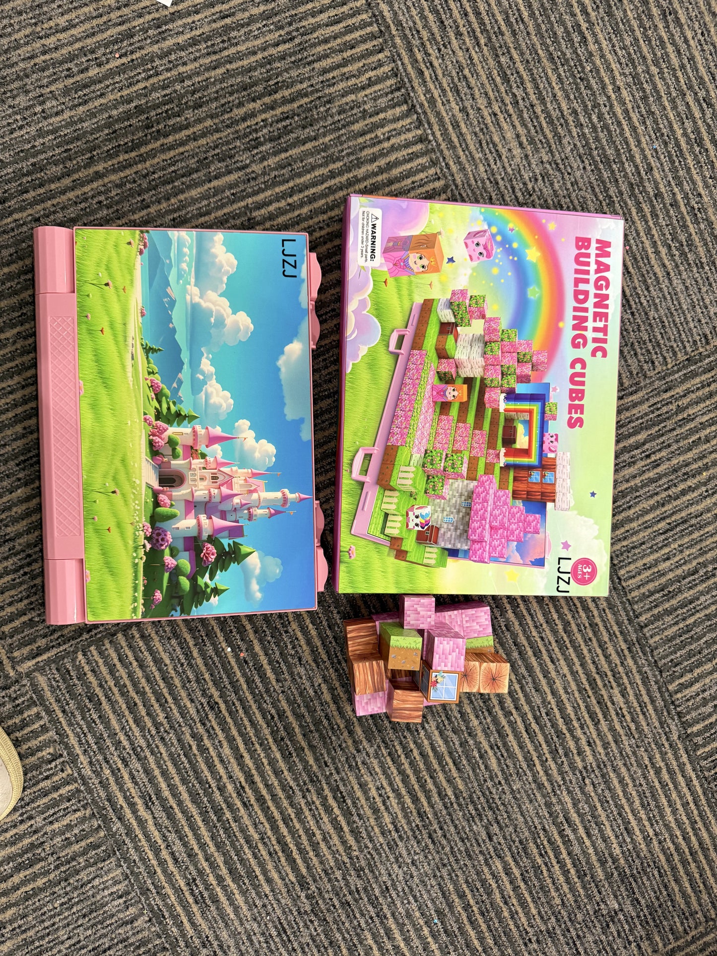 LJZJ Magnetic Blocks, Build 3D Magnet Building Toys World with Magnetic Tiles, Foldable Magnet Board, STEM Sensory Toy for Kids, Toy Building Sets Gifts for Age 3 4 5 6-10 Year Old Boys Girls