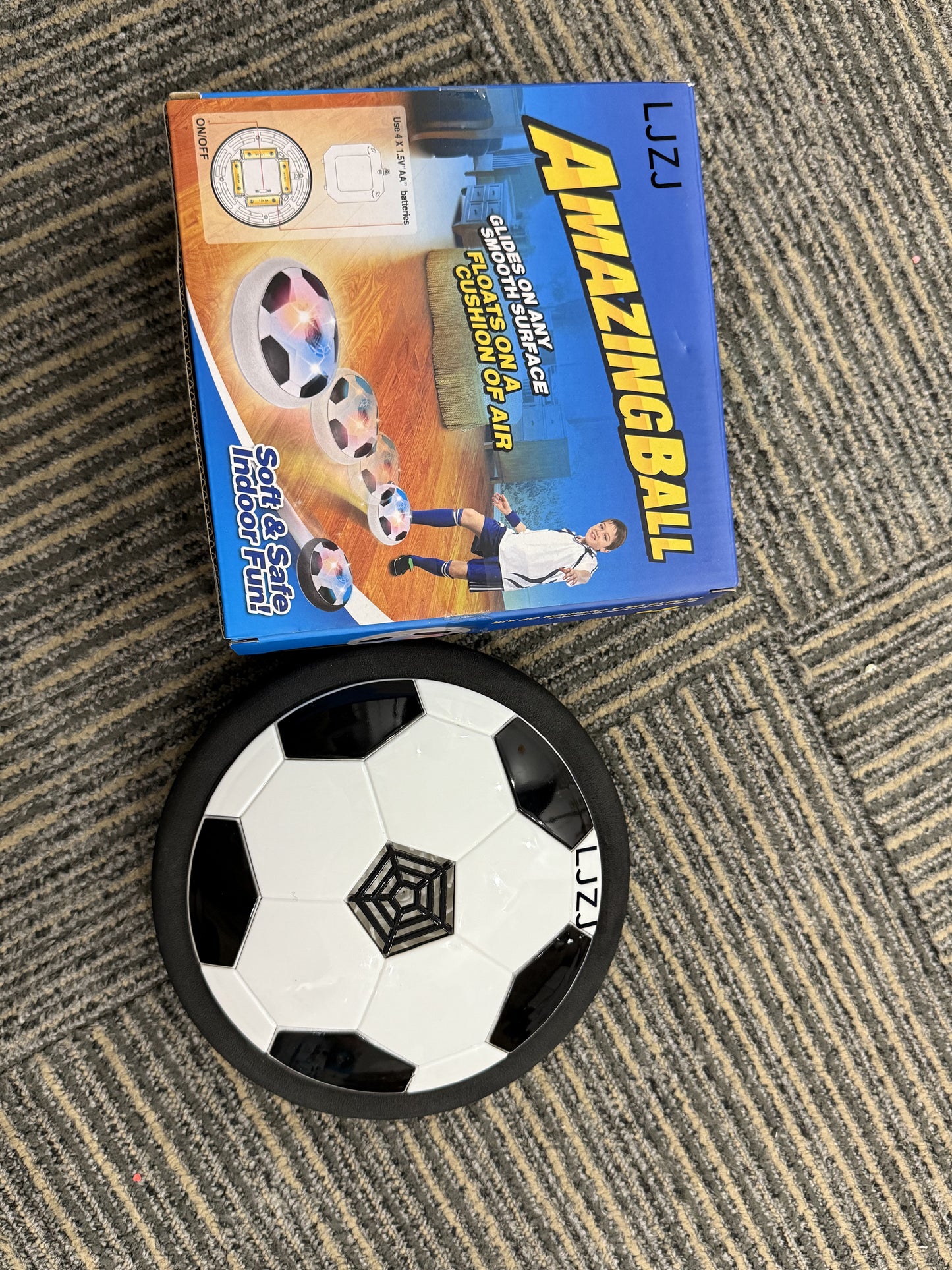 LJZJ  LED Hover Soccer Ball - Air Power Training Ball Playing Football Indoor Outdoor Game - Birthday Gifts for Kids, Age 3 4 5 6 7 8-12 Year Old Boys - Soccer