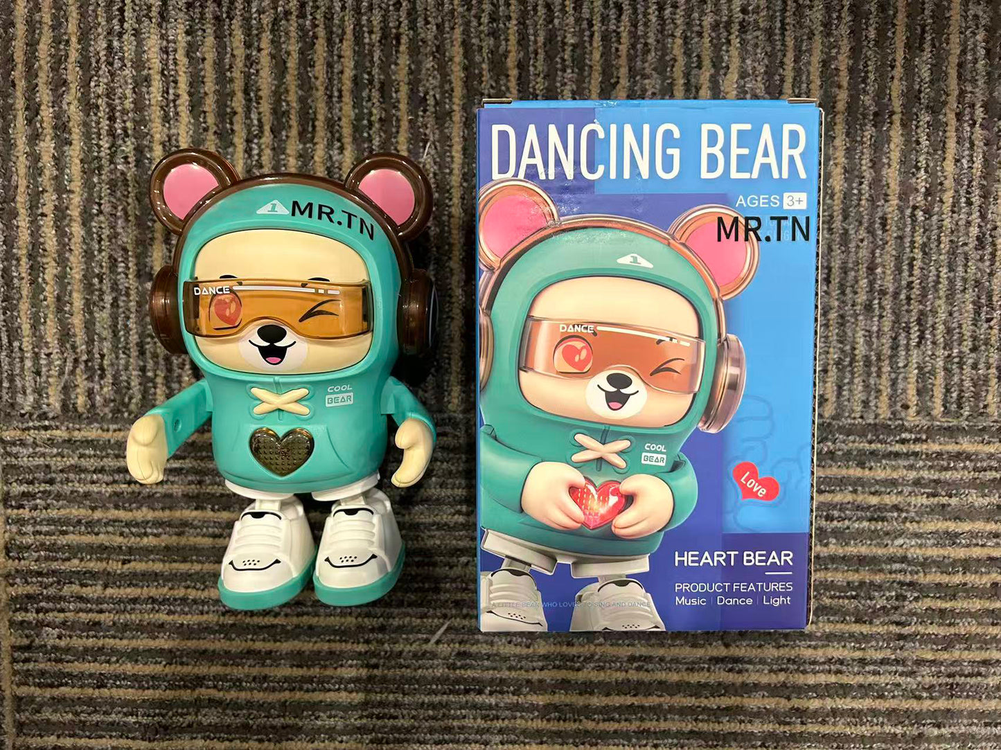 MR.TN Dancing Bear Toys, Baby Dancing Moving Crawling Musical Toys Age 3-12 Months, with Light, Musical and Dancing, Birthday Gift for Age 1 2 3 4 Year Old Toddlers