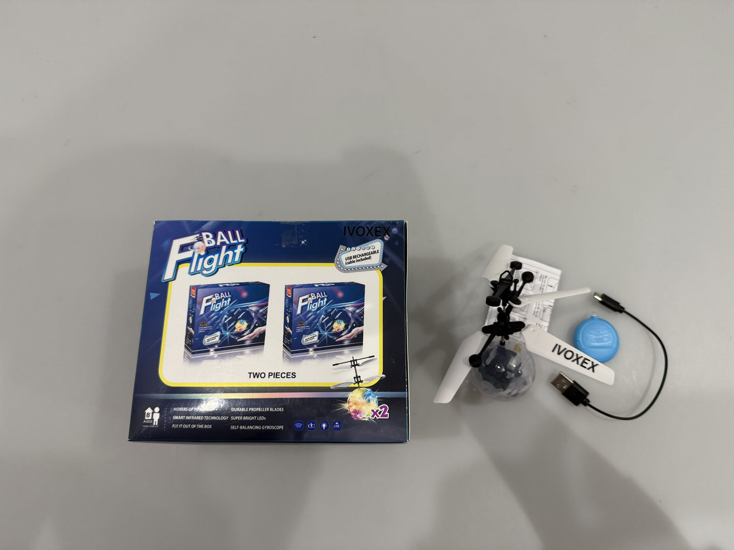 IVOXEX Flying Toy Ball Infrared Induction RC Flying Toy Built-in LED Light Disco Helicopter Shining Colorful Flying Drone Indoor and Outdoor Games Toys for 6 7 8 9 10 Year Old Boys and Girls