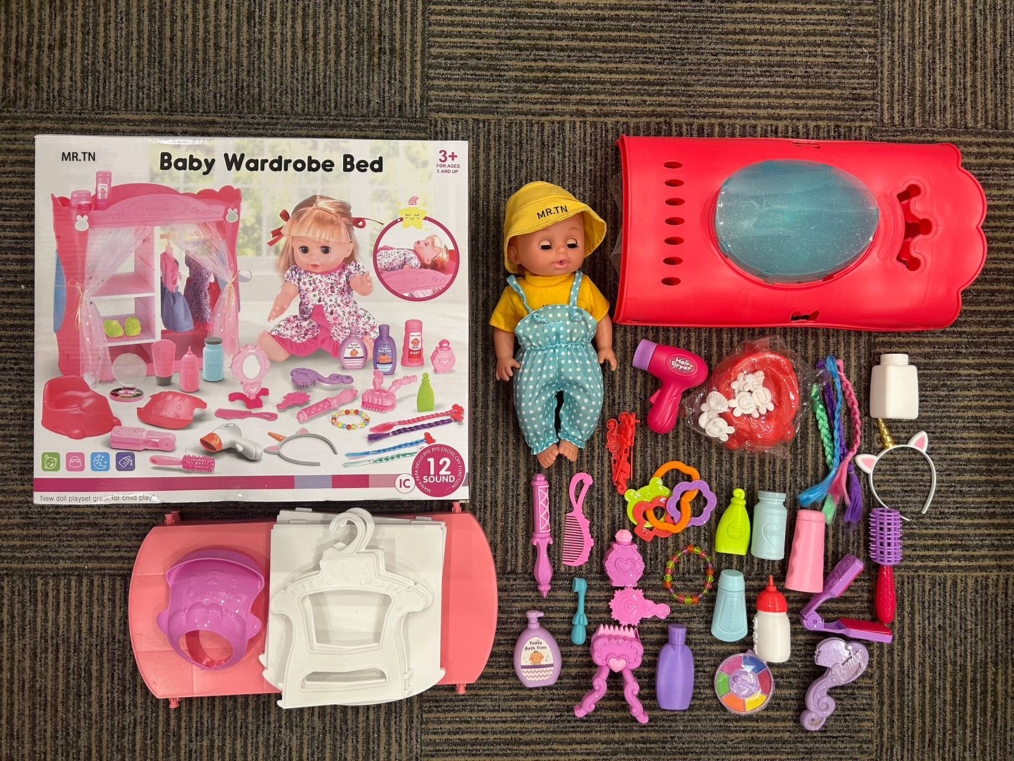 MR.TN Baby Doll Care Toys, Pretend Play Baby Doll Set, Toddlers Toys Gifts for Age 3 4 5 6 Year Old Girls