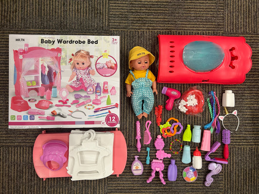 MR.TN Baby Doll Care Toys, Pretend Play Baby Doll Set, Toddlers Toys Gifts for Age 3 4 5 6 Year Old Girls