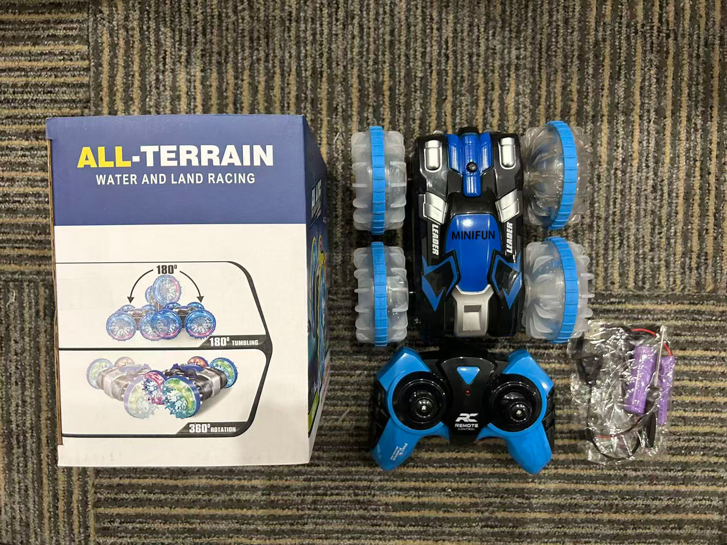 MINIFUN Toys for 5-12 Year Old Boys Amphibious RC Car for Kids 2.4 GHz Remote Control Boat Waterproof RC Monster Truck Stunt Car 4WD Remote Control Vehicle Boys Girls Gifts All Terrain Water Beach Pool Toy