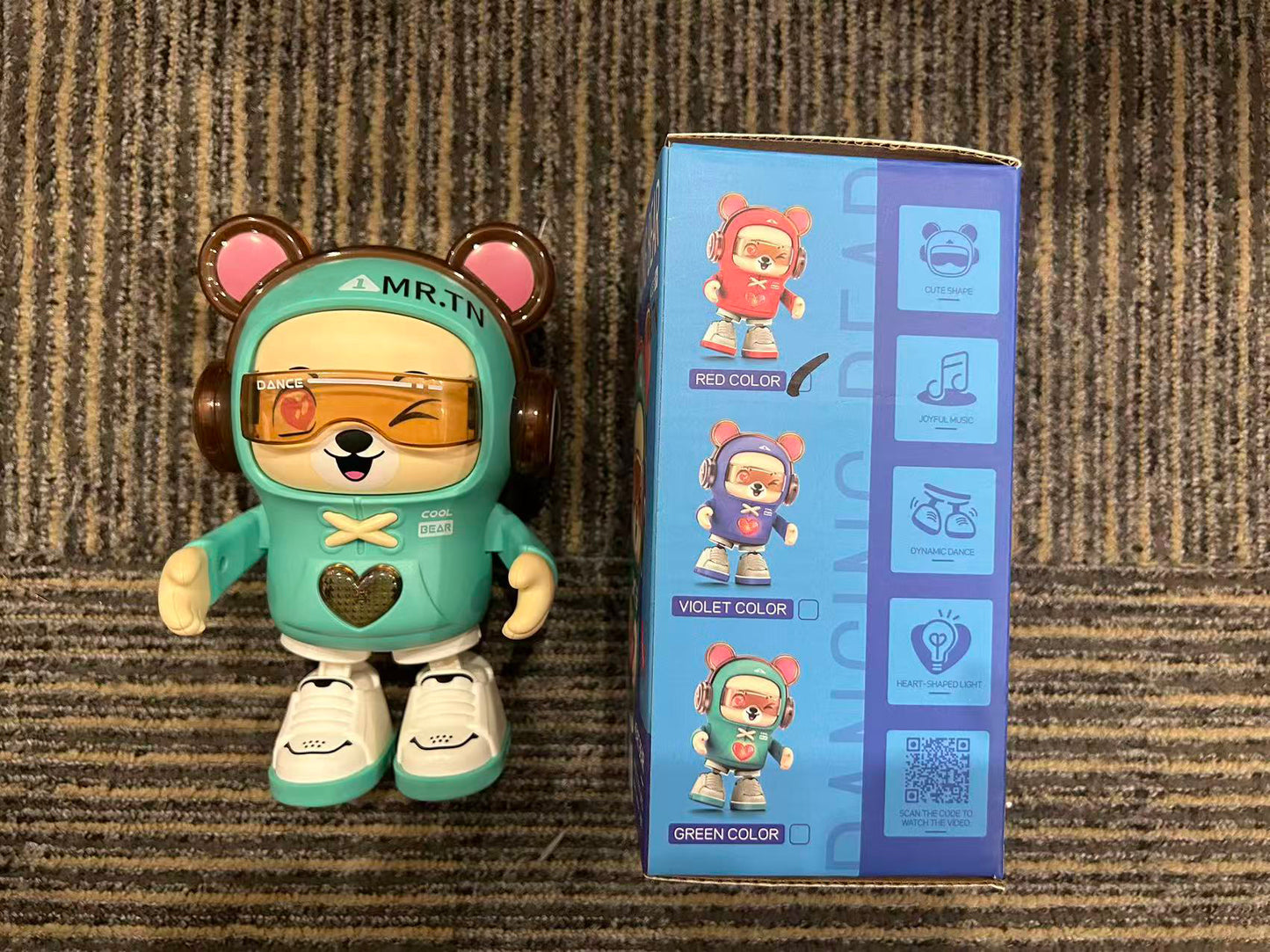 MR.TN Dancing Bear Toys, Baby Dancing Moving Crawling Musical Toys Age 3-12 Months, with Light, Musical and Dancing, Birthday Gift for Age 1 2 3 4 Year Old Toddlers