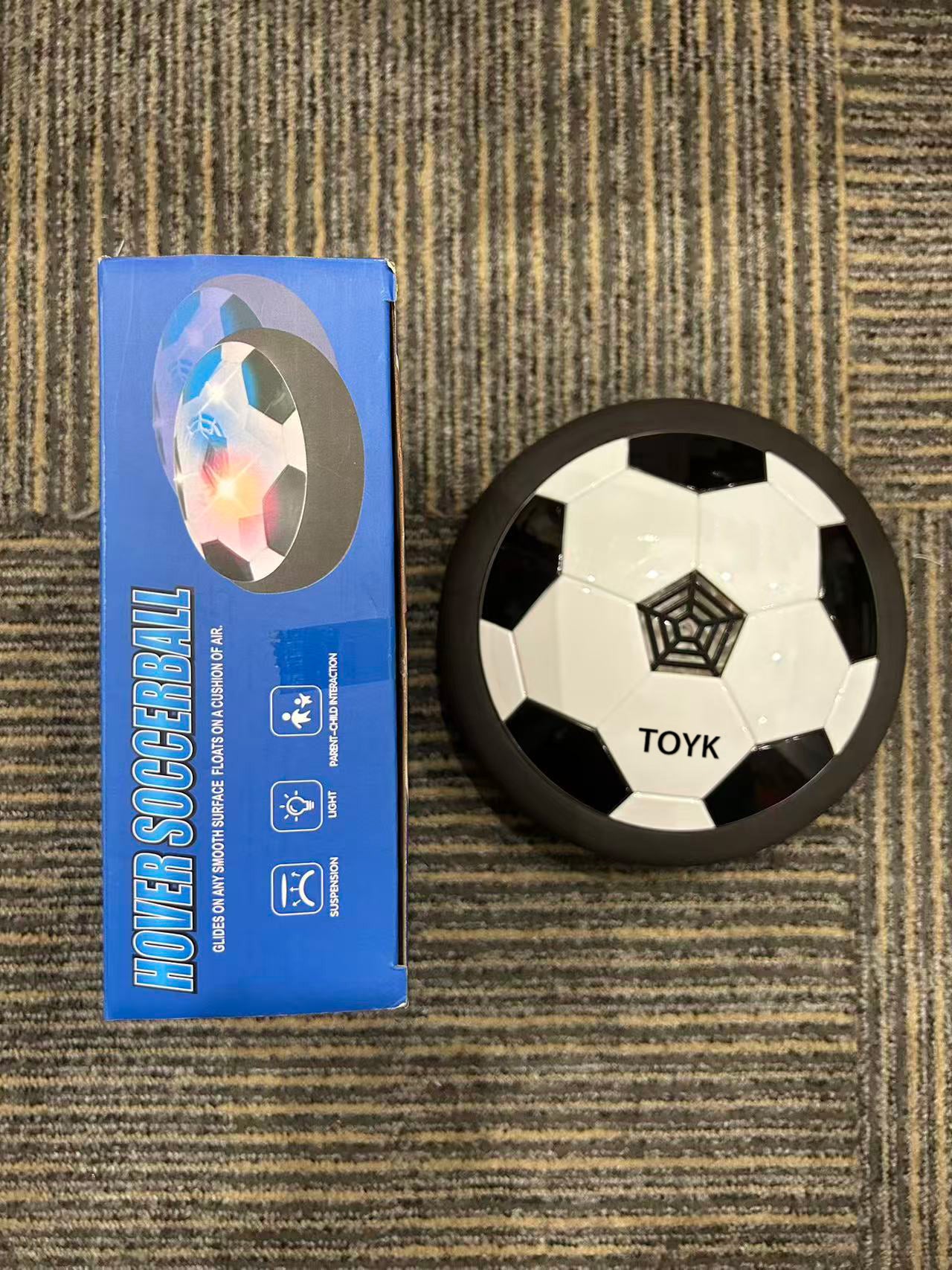 Toyk Hover Soccer Ball Boy Toy, Air Powered Floating Hover Soccers with LED Light, Kids Training Soccer Ball Indoor Outdoor Game, Birthday Gifts for Age 3 4 5 6 7 8-10 Years Old Boys Girls