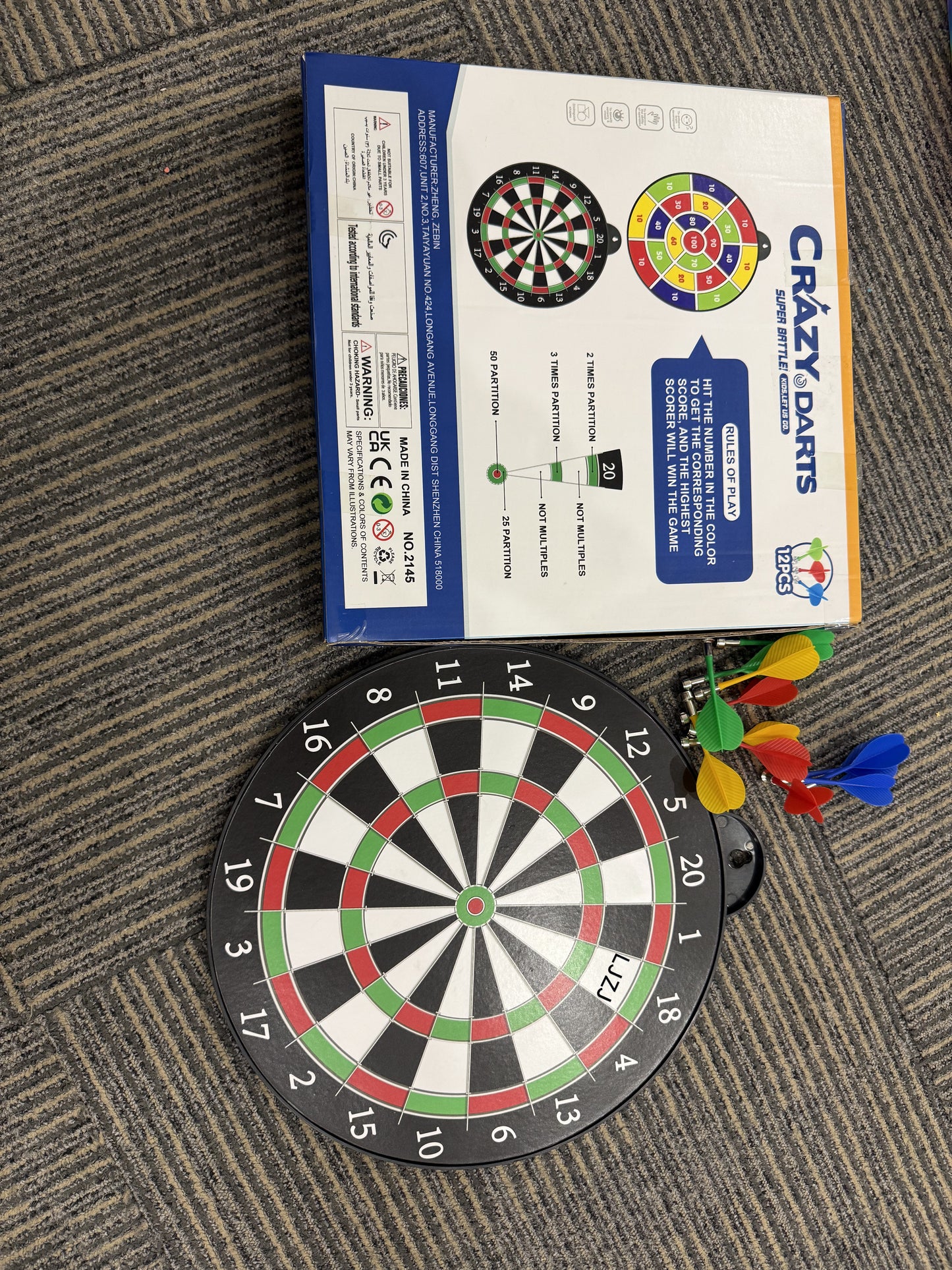 LJZJ Magnetic Dart Board - 12pcs Magnetic Darts - Excellent Indoor Game and Party Games - Gifts for 5 6 7 8 9 10 11 12 Year Old Boy Kids