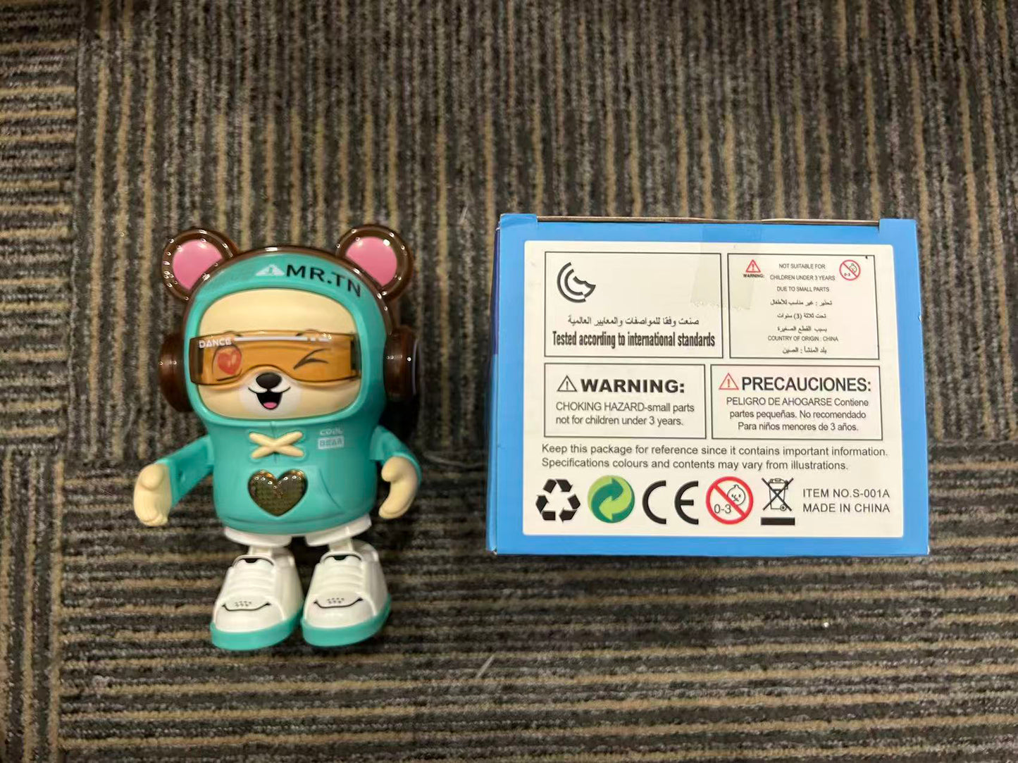 MR.TN Dancing Bear Toys, Baby Dancing Moving Crawling Musical Toys Age 3-12 Months, with Light, Musical and Dancing, Birthday Gift for Age 1 2 3 4 Year Old Toddlers