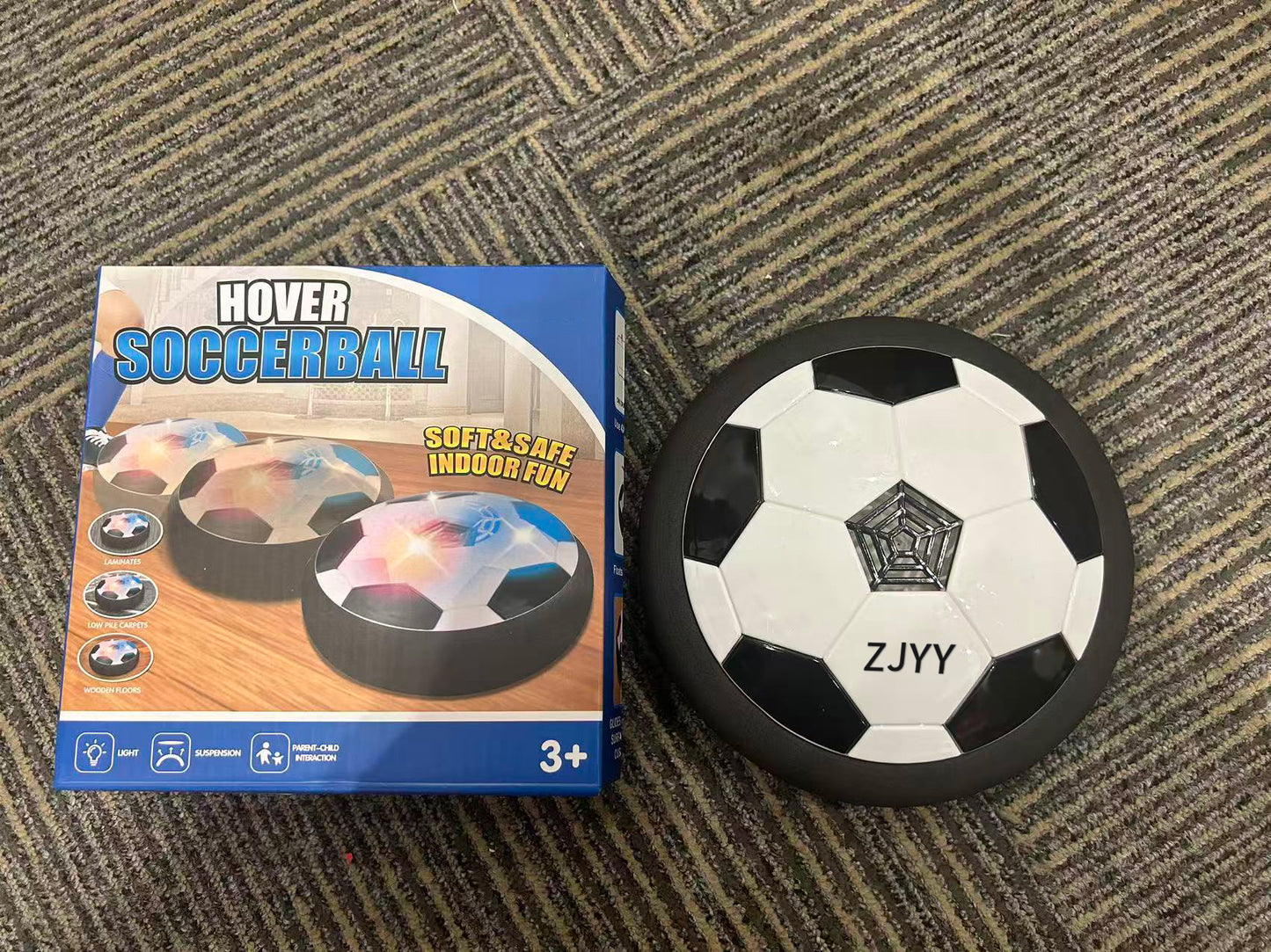 ZJYY LED Hover Soccer Ball - Air Power Training Ball Playing Football Indoor Outdoor Game - Birthday Gifts for Kids, Age 3 4 5 6 7 8-12 Year Old Boys - Soccer