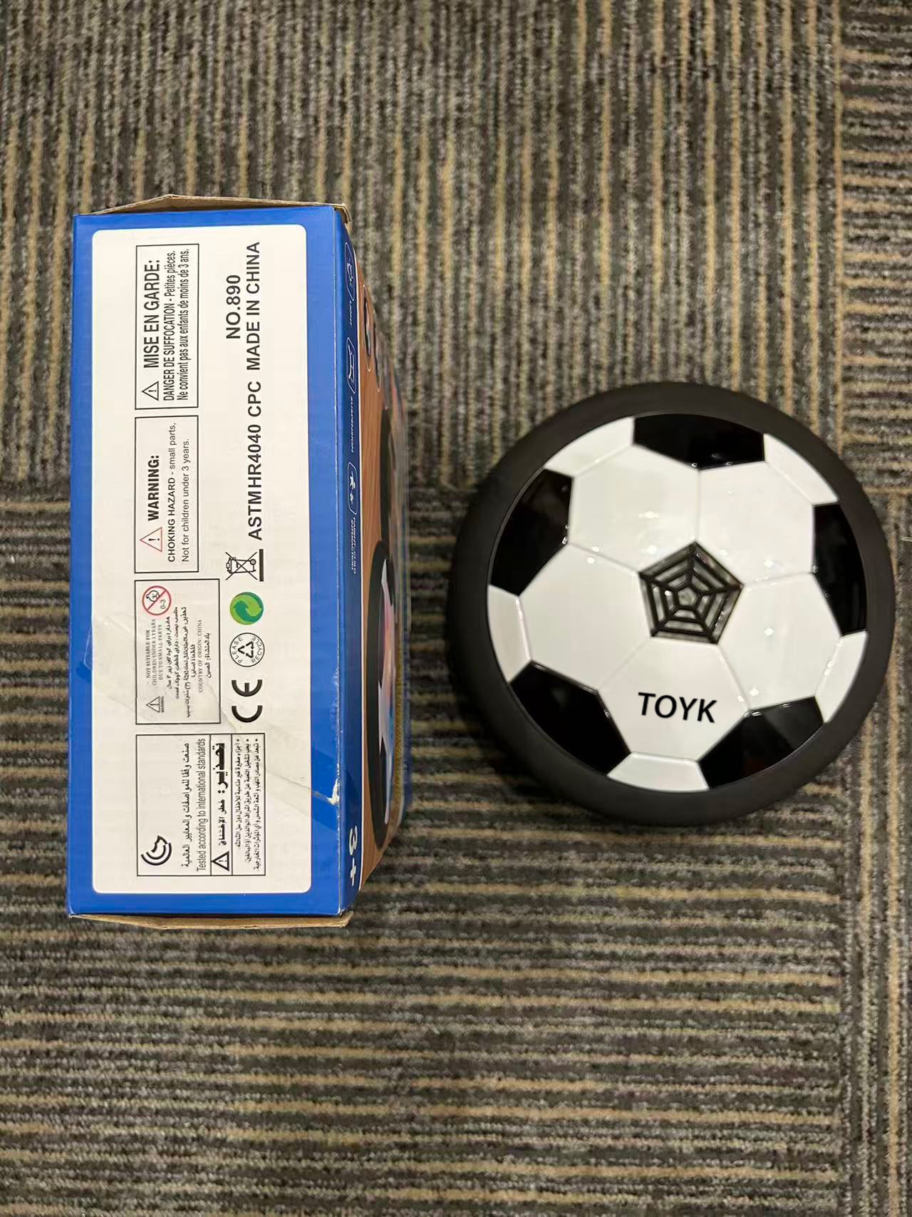 Toyk Hover Soccer Ball Boy Toy, Air Powered Floating Hover Soccers with LED Light, Kids Training Soccer Ball Indoor Outdoor Game, Birthday Gifts for Age 3 4 5 6 7 8-10 Years Old Boys Girls