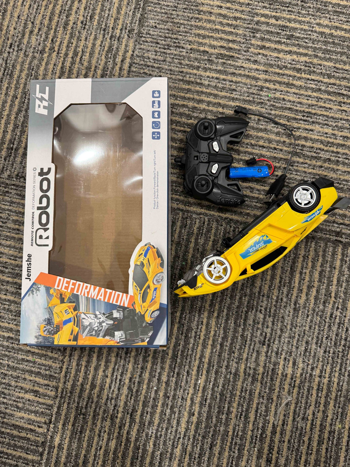 Jemshe Remote Control Car Toy,360° Rotating RC Deformation Robot Car Toy
