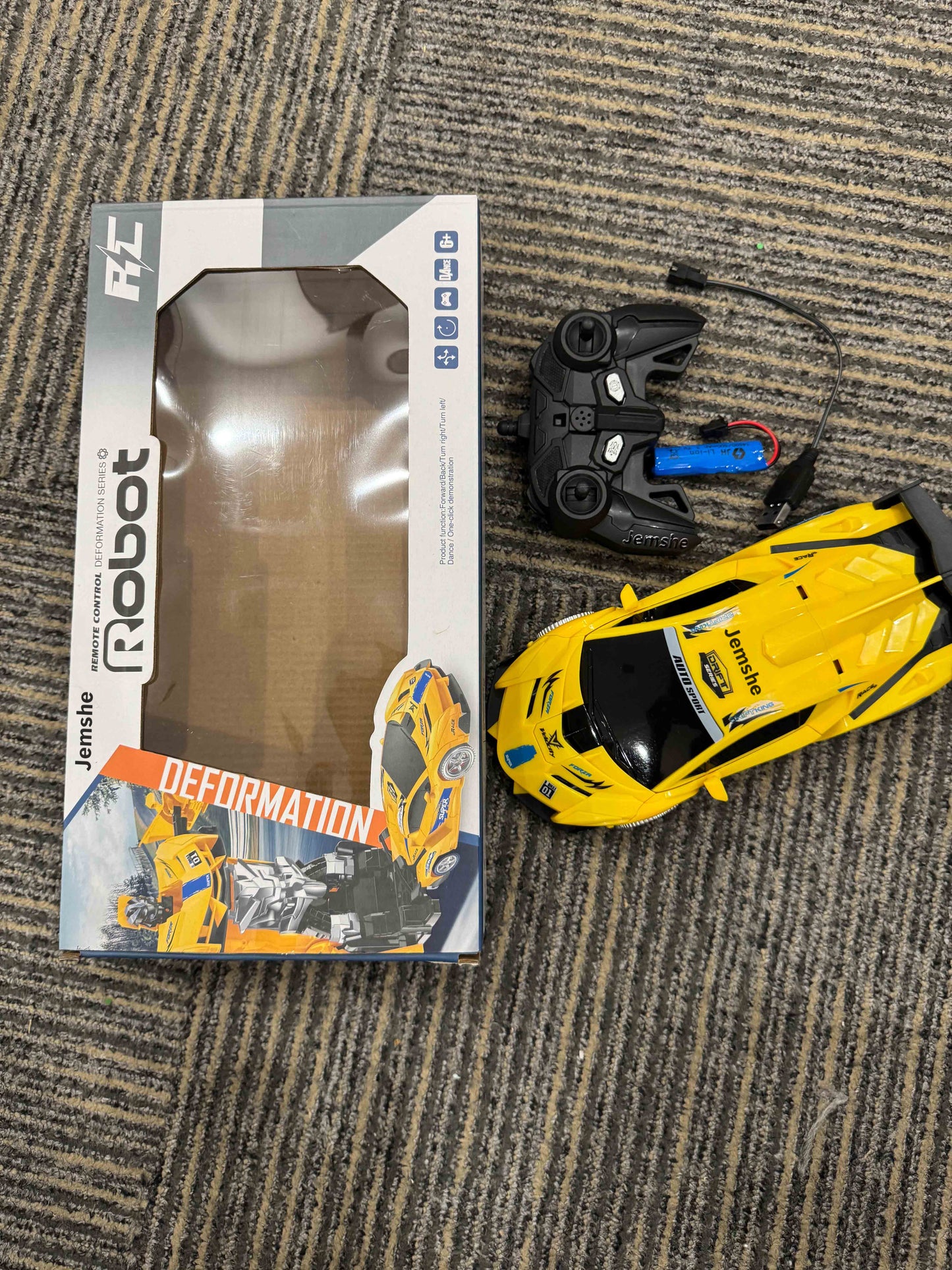 Jemshe Remote Control Car Toy,360° Rotating RC Deformation Robot Car Toy