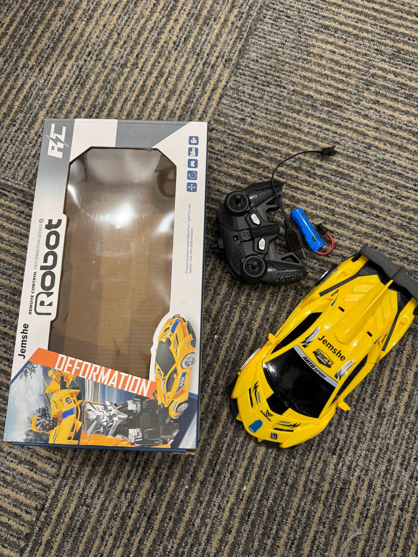 Jemshe Remote Control Car Toy,360° Rotating RC Deformation Robot Car Toy