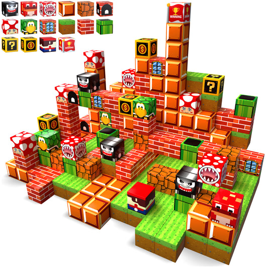 IJO Magnetic Blocks, 110Pcs Build 3D Magnet Building Toys World with Magnet Tiles, STEM Kids Sensory Toy, Toy Magnetic Building Set Xmas Gift for Age 3 4 5 6-10 Year Old Boys Girls