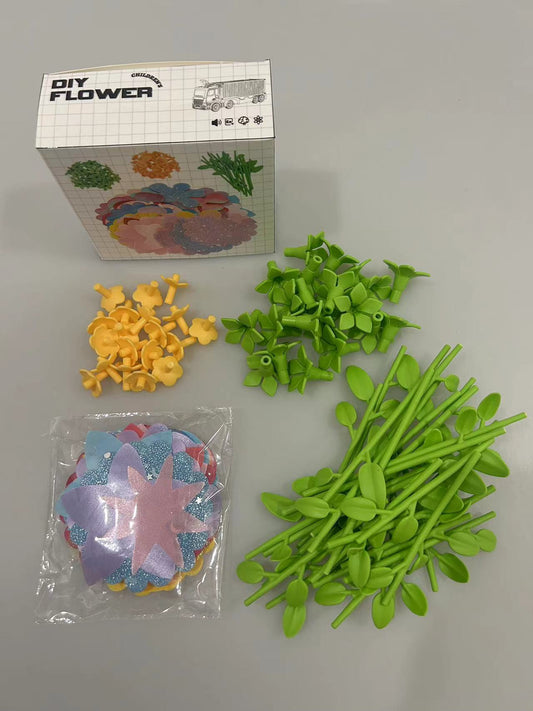 Fabric Flower Bouquets Toys, DIY Craft Kits Toys for Kids - Flower Market Toy, Build Your Flower Bouquet, Arts & Crafts for 4 5 6 Year Toddler Girl, Educational Activity Preschool B-Day Gifts