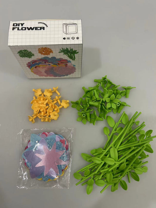 Fabric Flower Bouquets Toys, DIY Craft Kits Toys for Kids - Flower Market Toy, Build Your Flower Bouquet, Arts & Crafts for 4 5 6 Year Toddler Girl, Educational Activity Preschool B-Day Gifts