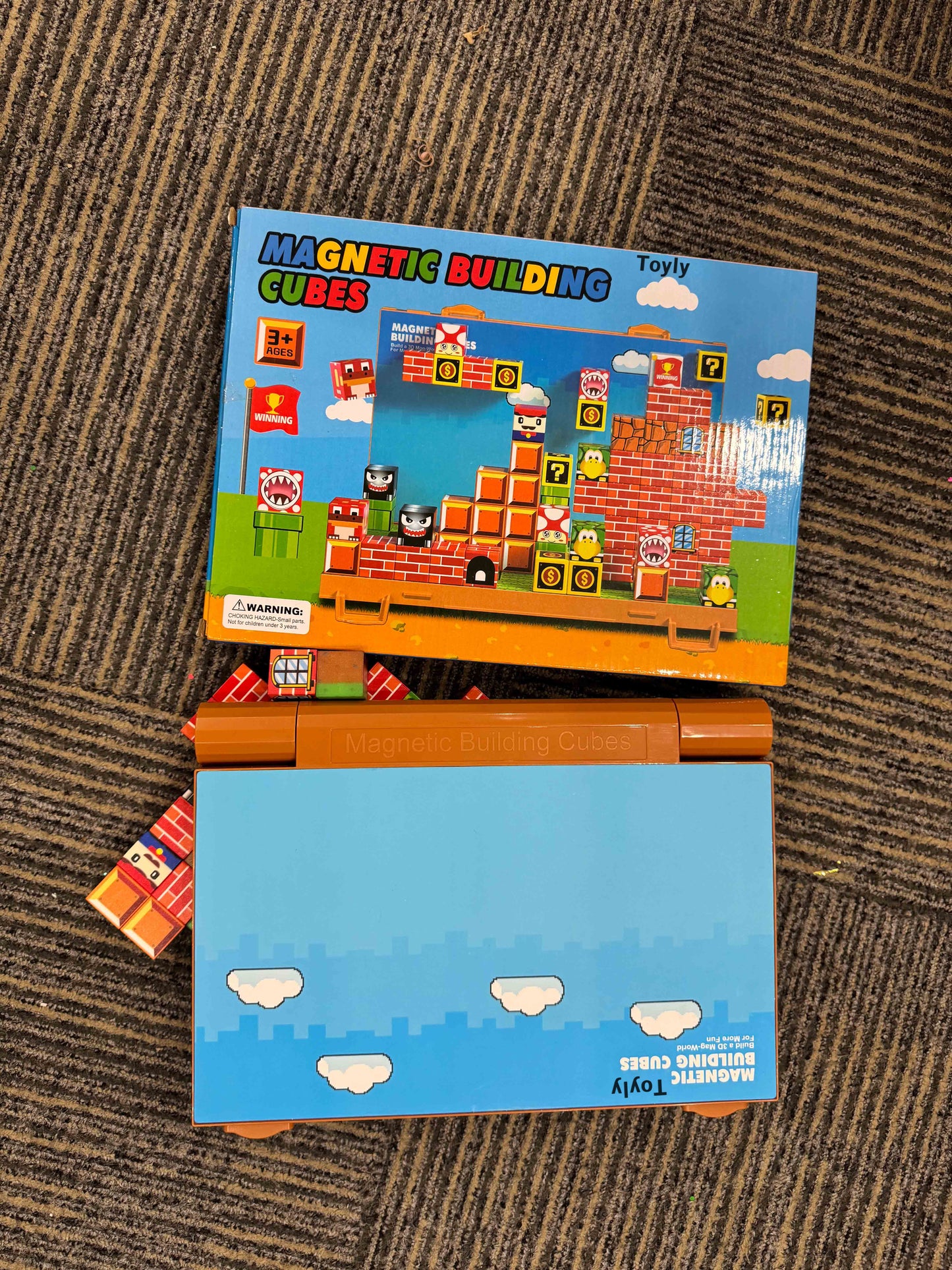 Toyly 200 Pcs Magnetic Blocks, Build 3D Magnet Building Toys World with Magnetic Tiles