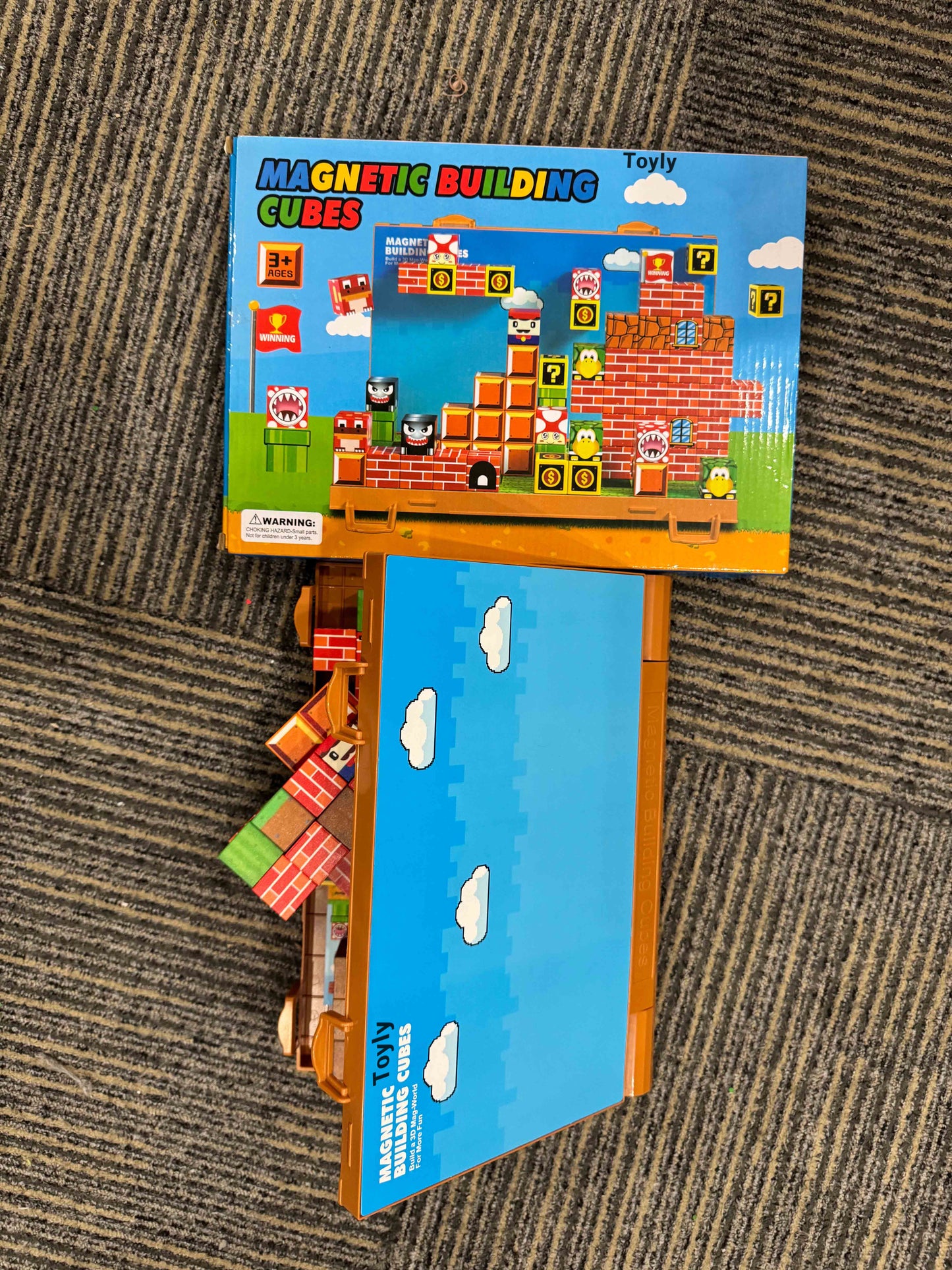 Toyly 200 Pcs Magnetic Blocks, Build 3D Magnet Building Toys World with Magnetic Tiles